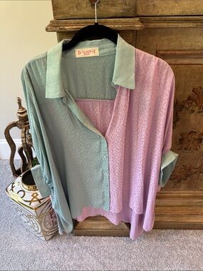 Almost Pink Blue and Purple Blouse